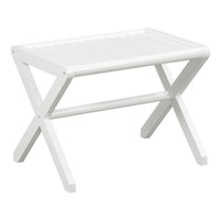 17" White Backless Bar Chair