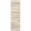 3’ X 8’ Beige And Gray Eclectic Linesrunner Rug