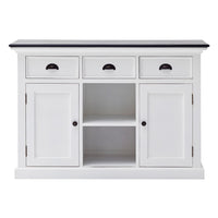 Modern Farmhouse Black And White Large Accent Cabinet