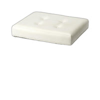 21" White Faux Leather And Clear Ottoman