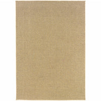 9’X13’ Solid Sand Beige Indoor Outdoor Area Rug