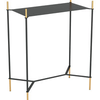 Moderna Black and Gold Accent Side Table