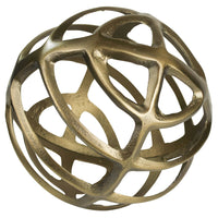 7" Brass Metal Sphere Sculpture