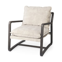 Modern Rustic Cozy Black And Cream Accent Chair