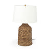 Updated Rustic Brown Wicker Table Lamp