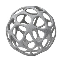 Light Gray Metal Hollow Orb Sculpture