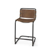 38" Brown And Black Steel Bar Chair With Footrest