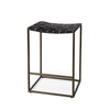 Black Woven Leather Counter Stool