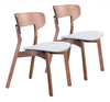 Set Of 2 Walnut Rubberwood King Louis Back Dining Chairs