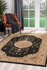 2’ x 15’ Black and Beige Embellished Runner Rug