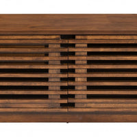 71" Walnut Modern Retro Grooves TV Media Center