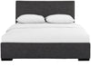 Grey Upholstered Twin Platform Bed