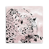 Pink Laying Leopard Unframed Print Wall Art