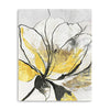 20" Modern Yellow and Black Flower Canvas Wall Art