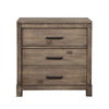 Weathered Grey Finish Wood 3 Drawer Nightstand