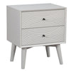 White Groovy 1 Drawer Wood Nightstand