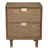 Sandy Brown and Gold 2 Drawer Nightstand