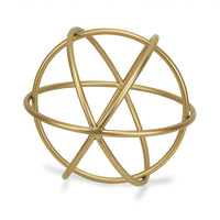 Petite Gold Metal Orb Decorative Sculpture