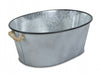 Farmhouse Silver Metal Bucket with Rope Handles