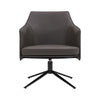 Dark Gray Faux Leather Swivel Accent Chair