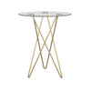 Geometric Clear Glass and Gold Round Table