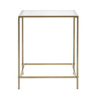 Minimalist Clear Glass and Gold Side Table