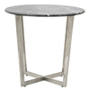 Mod Geo Chrome and Black Round Faux Marble Side Table