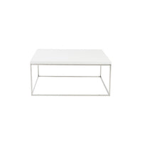 White and Chrome High Gloss Square Coffee Table