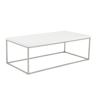 White and Chrome High Gloss Coffee Table