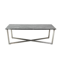 Black on Stainless Faux Marble Coffee Table