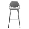 Set Of Two 40" Light Gray And Black Steel Low Back Bar Height Chairs With Footrest