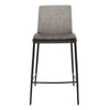 Set Of Two 36" Gray And Black Steel Low Back Counter Height Bar Chairs With Footrest