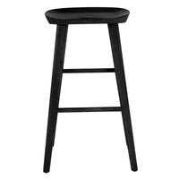 30" Black Solid Wood Bar Stool