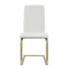 Set of Two Mod White and Gold Dining Chairs