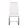 Set of Two White Faux Leather Cantilever Chairs