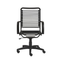 Black Swivel Adjustable Task Chair Bungee Back Steel Frame