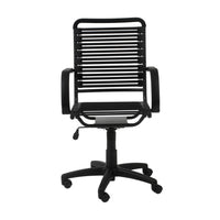 Black Swivel Adjustable Task Chair Bungee Back Steel Frame