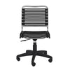 Black Swivel Adjustable Task Chair Bungee Back Steel Frame