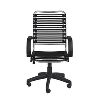 Black Swivel Adjustable Task Chair Bungee Back Steel Frame