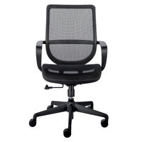 Black Swivel Adjustable Task Chair Mesh Back Plastic Frame