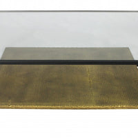 Modern Black and Gold Glass Coffee Table