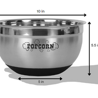 Sleek Stainless Steel Popcorn Serving Bowl
