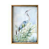 Stunning Heron Wooden Framed Canvas Wall Art