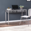 42" Silver Writing Desk With Two Drawers