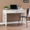 Gray Lattice Desk with Storage