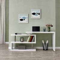 45" White Corner Writing Desk