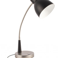 Black Matte and Silver LED Adjustable Desk Lamp