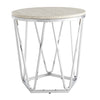 23" Silver Manufactured Wood And Iron Round End Table