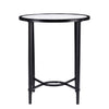 25" Black Glass And Iron Oval End Table