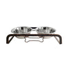 Rustic Elevated 32oz Two Bowl Dog Feeding Station